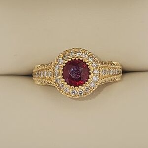 14 Kt Yellow Gold Diamond Ruby Ring 1.07 CT Ruby.  1.25CT Diamond